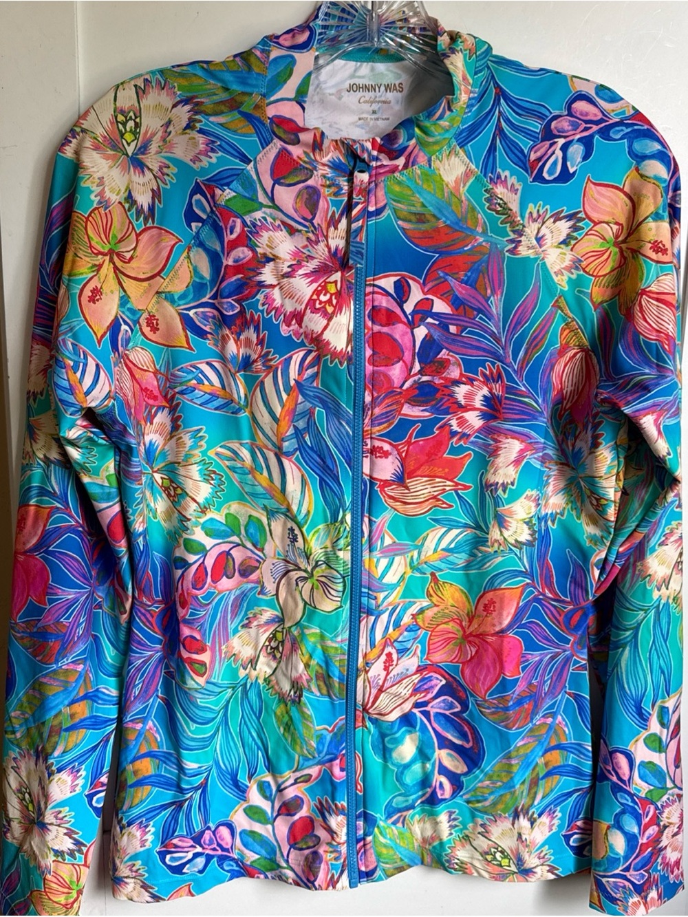 Johnny Was Helena Long Sleeve Rashguard Swimsuit Swim Top XL - Picture 2 of 3